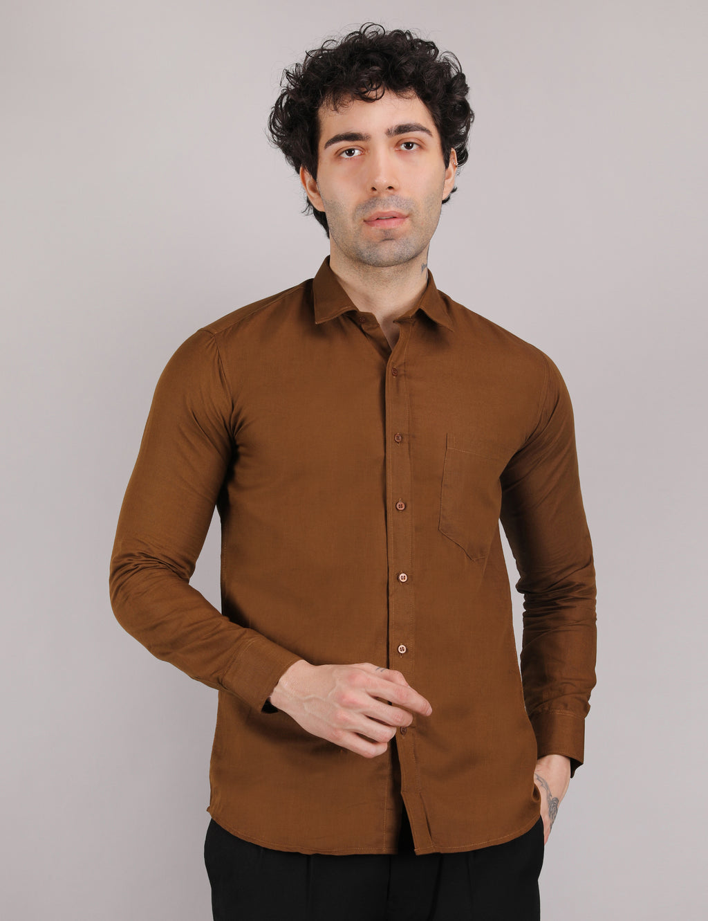 Cotton Linen: Mocha Brown