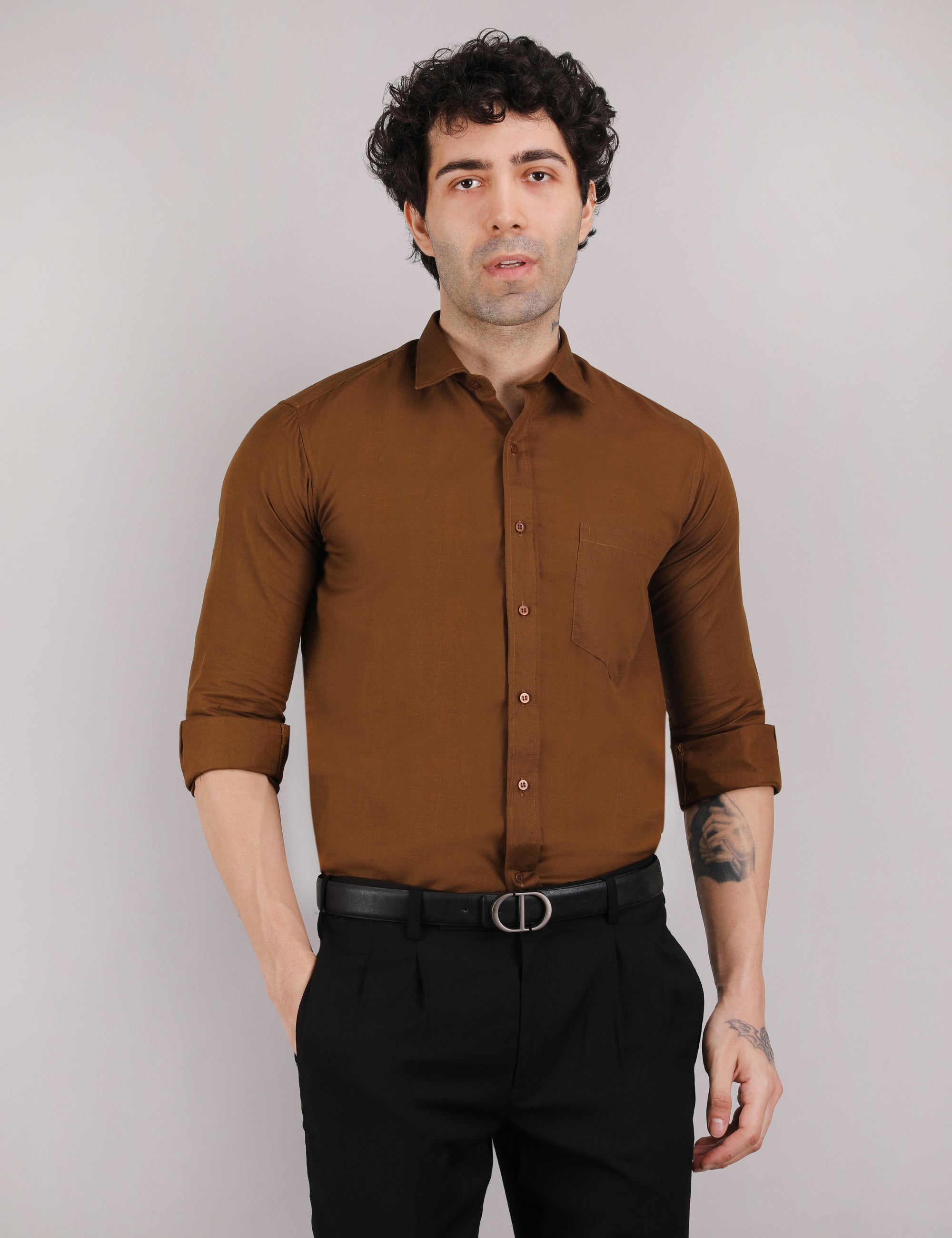 Cotton Linen: Mocha Brown