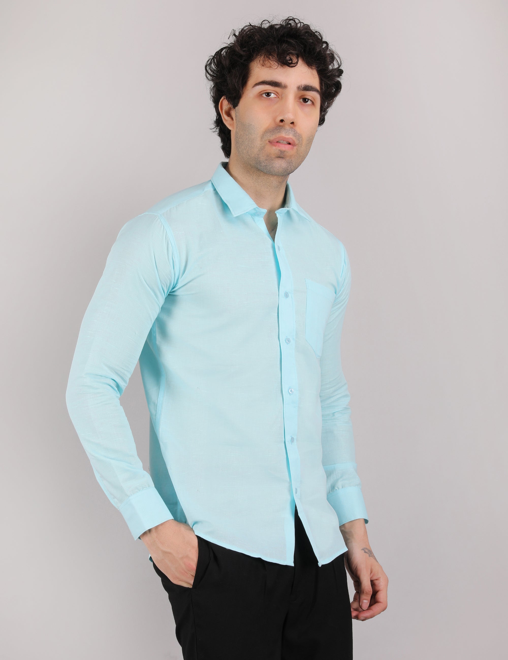 Cotton Linen: Sky Blue