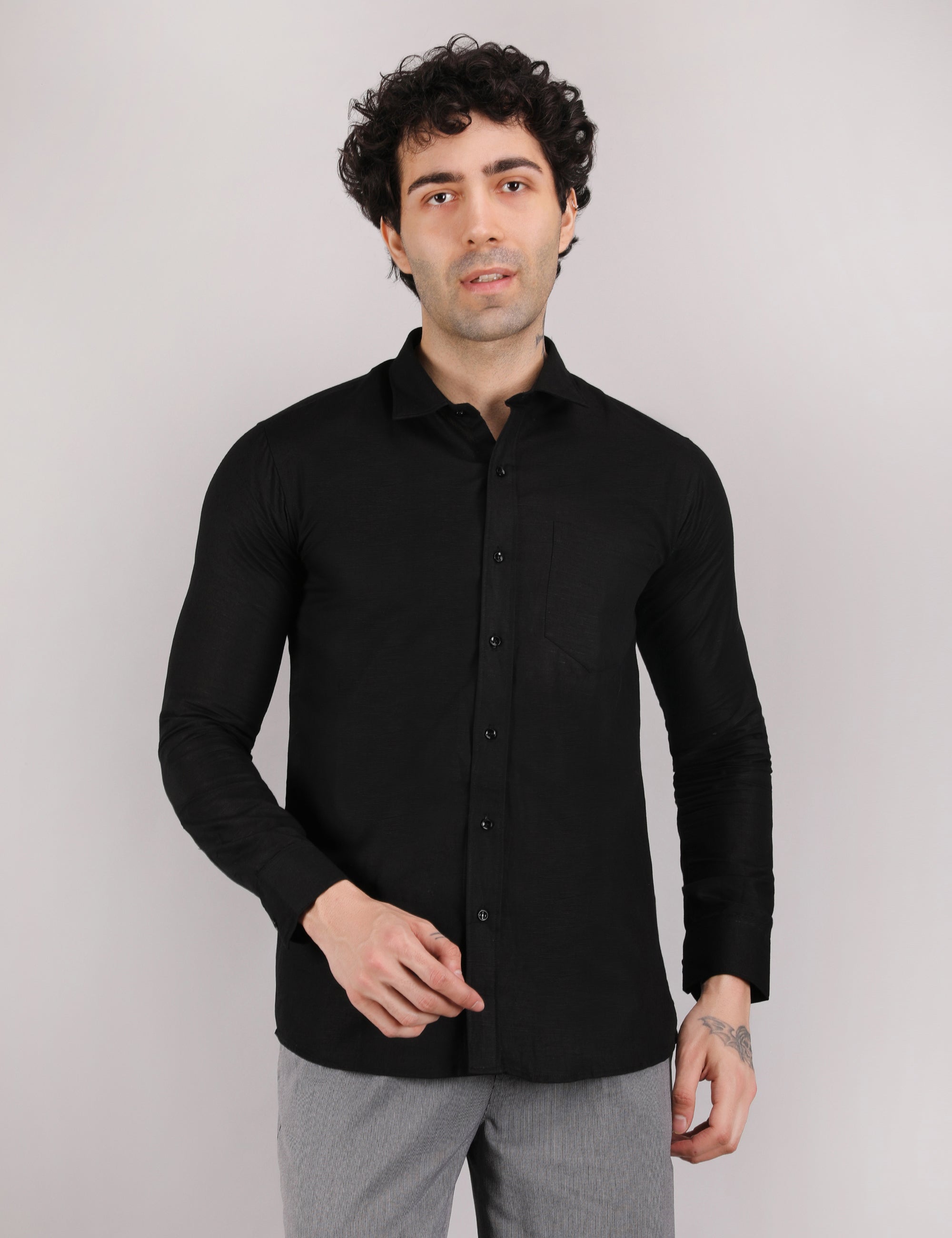 Cotton Linen: Midnight Black