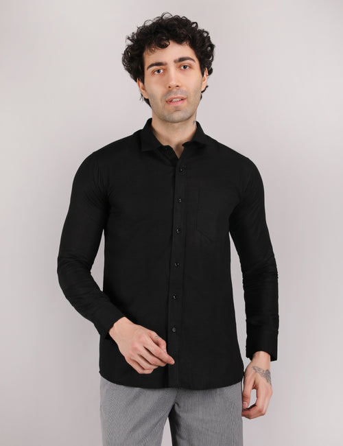 Cotton Linen: Midnight Black
