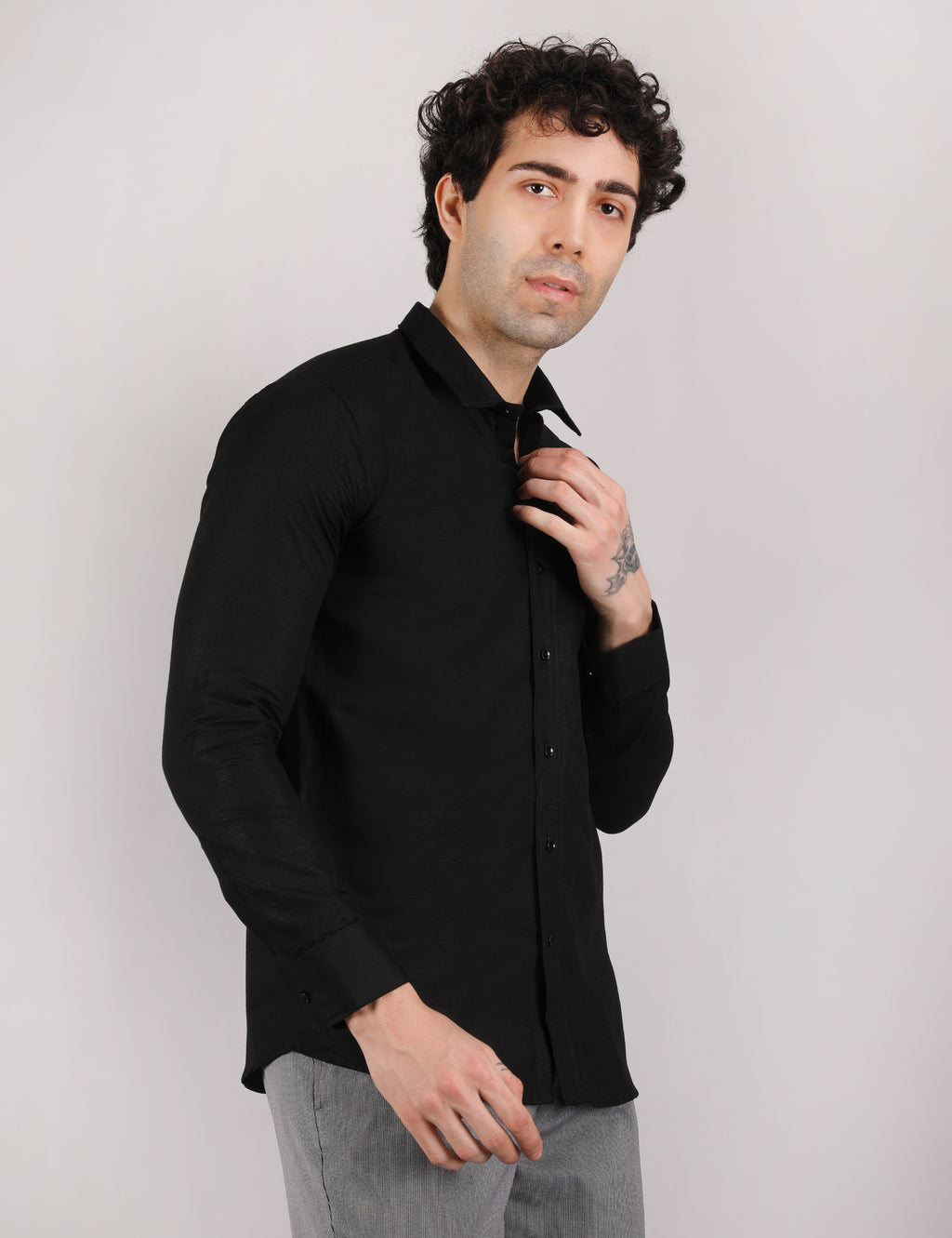 Cotton Linen: Midnight Black