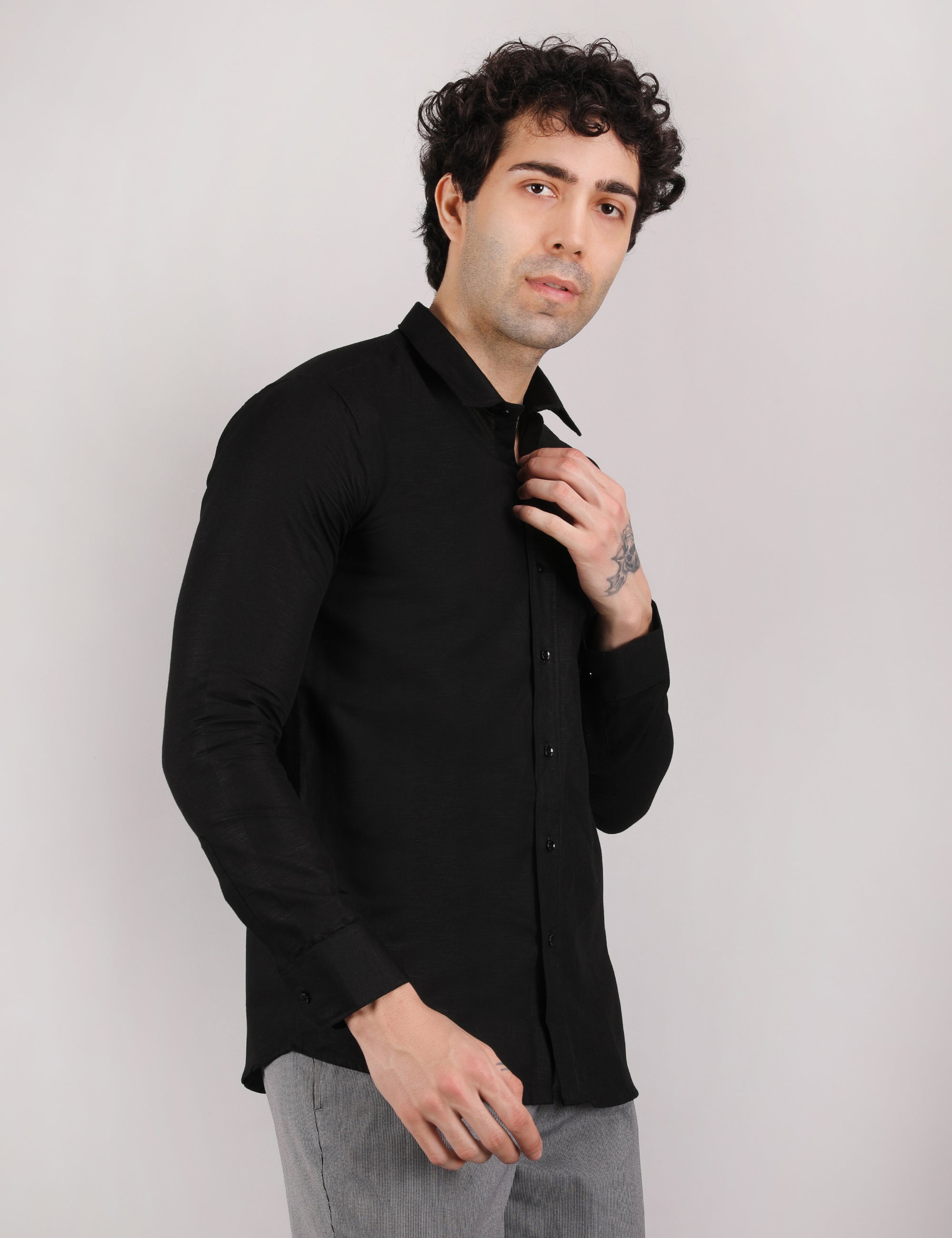 Cotton Linen: Midnight Black