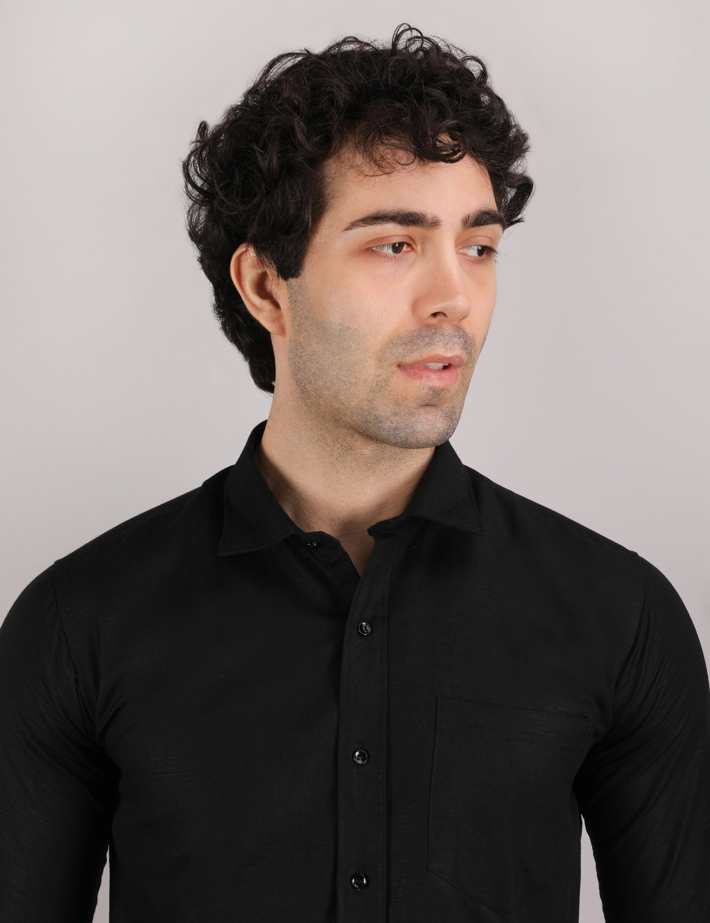 Cotton Linen: Midnight Black