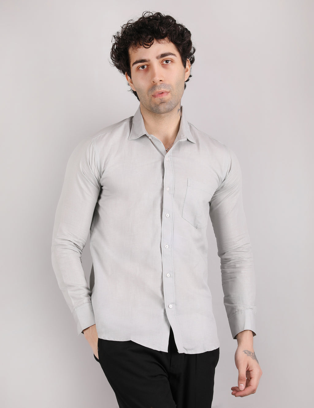 Cotton Linen: Silver Mist