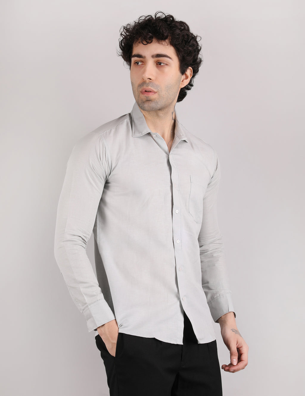 Cotton Linen: Silver Mist