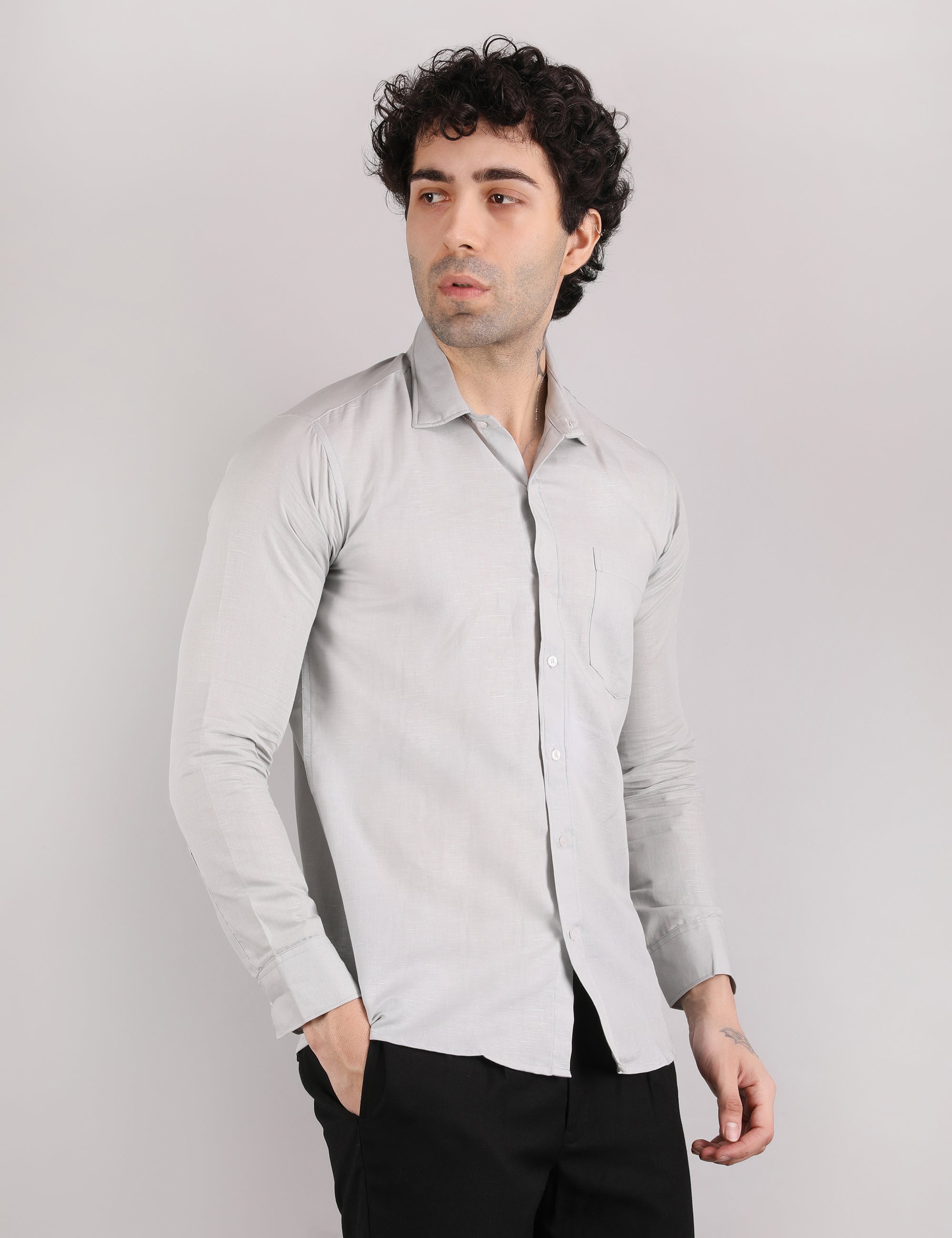 Cotton Linen: Silver Mist